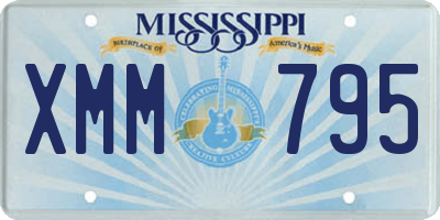 MS license plate XMM795