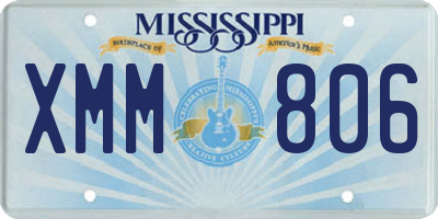 MS license plate XMM806
