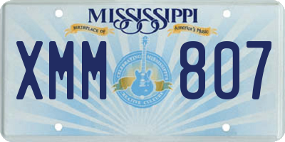 MS license plate XMM807