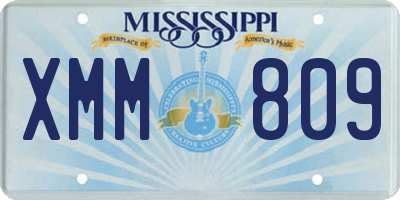 MS license plate XMM809