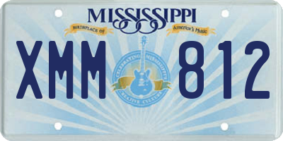 MS license plate XMM812