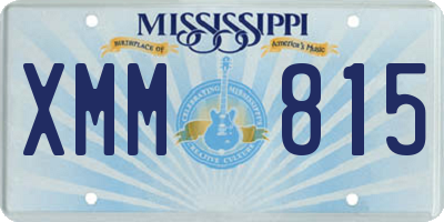 MS license plate XMM815
