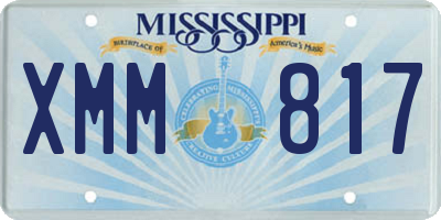 MS license plate XMM817