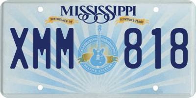 MS license plate XMM818