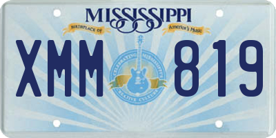 MS license plate XMM819