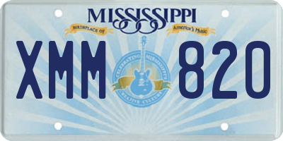 MS license plate XMM820