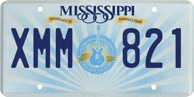 MS license plate XMM821