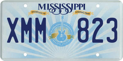 MS license plate XMM823