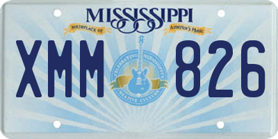 MS license plate XMM826