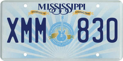 MS license plate XMM830