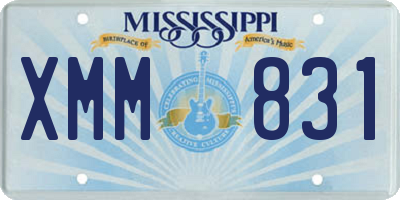 MS license plate XMM831