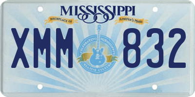 MS license plate XMM832