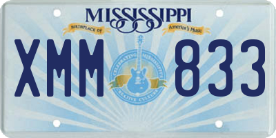 MS license plate XMM833