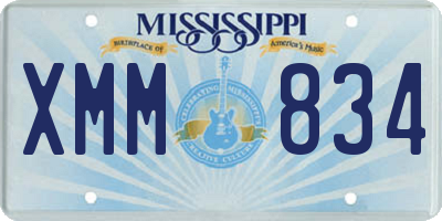 MS license plate XMM834