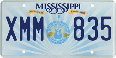 MS license plate XMM835