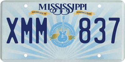 MS license plate XMM837