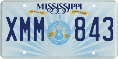 MS license plate XMM843