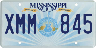 MS license plate XMM845
