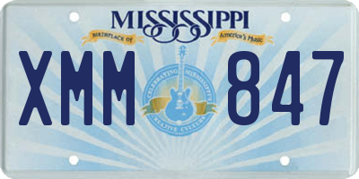 MS license plate XMM847