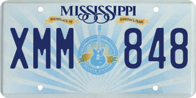 MS license plate XMM848
