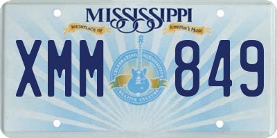 MS license plate XMM849