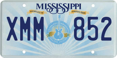 MS license plate XMM852