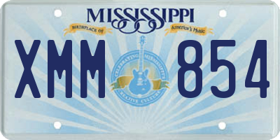 MS license plate XMM854