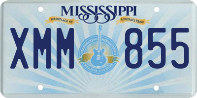 MS license plate XMM855