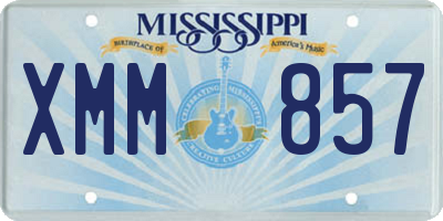 MS license plate XMM857