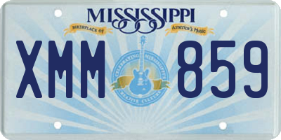 MS license plate XMM859