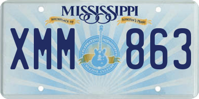 MS license plate XMM863