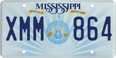MS license plate XMM864