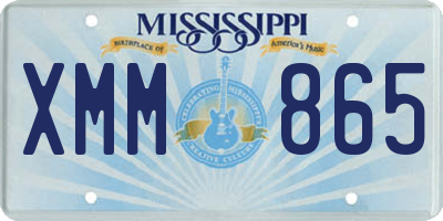 MS license plate XMM865