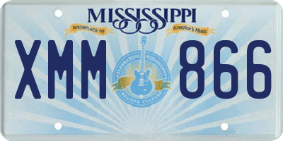 MS license plate XMM866