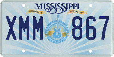 MS license plate XMM867