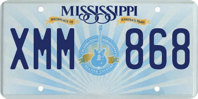 MS license plate XMM868