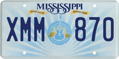 MS license plate XMM870
