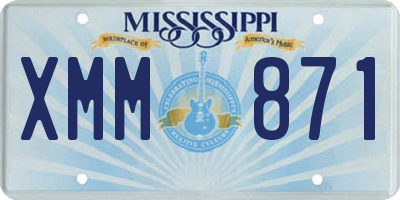 MS license plate XMM871