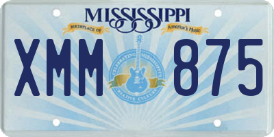 MS license plate XMM875