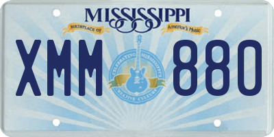 MS license plate XMM880