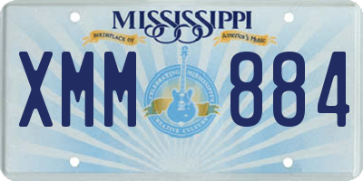 MS license plate XMM884