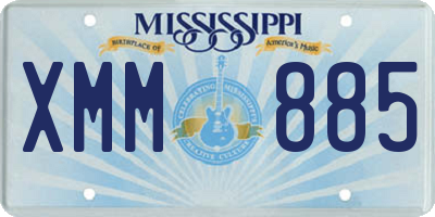 MS license plate XMM885