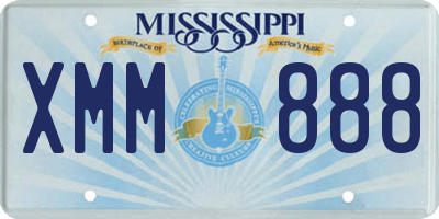 MS license plate XMM888