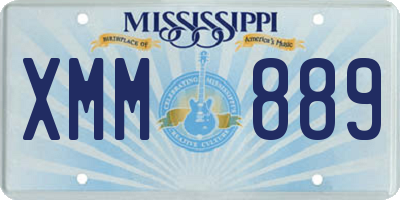 MS license plate XMM889