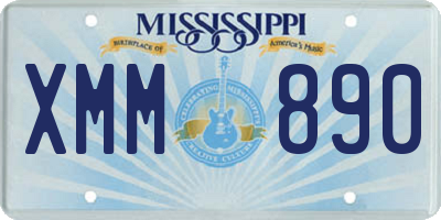 MS license plate XMM890