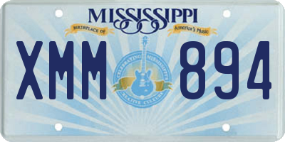 MS license plate XMM894