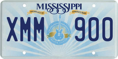 MS license plate XMM900