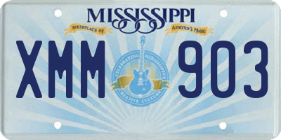 MS license plate XMM903