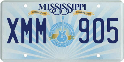 MS license plate XMM905