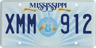 MS license plate XMM912